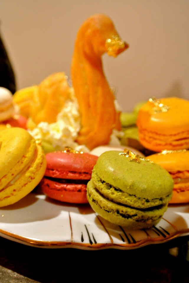 Gold-leaf macarons