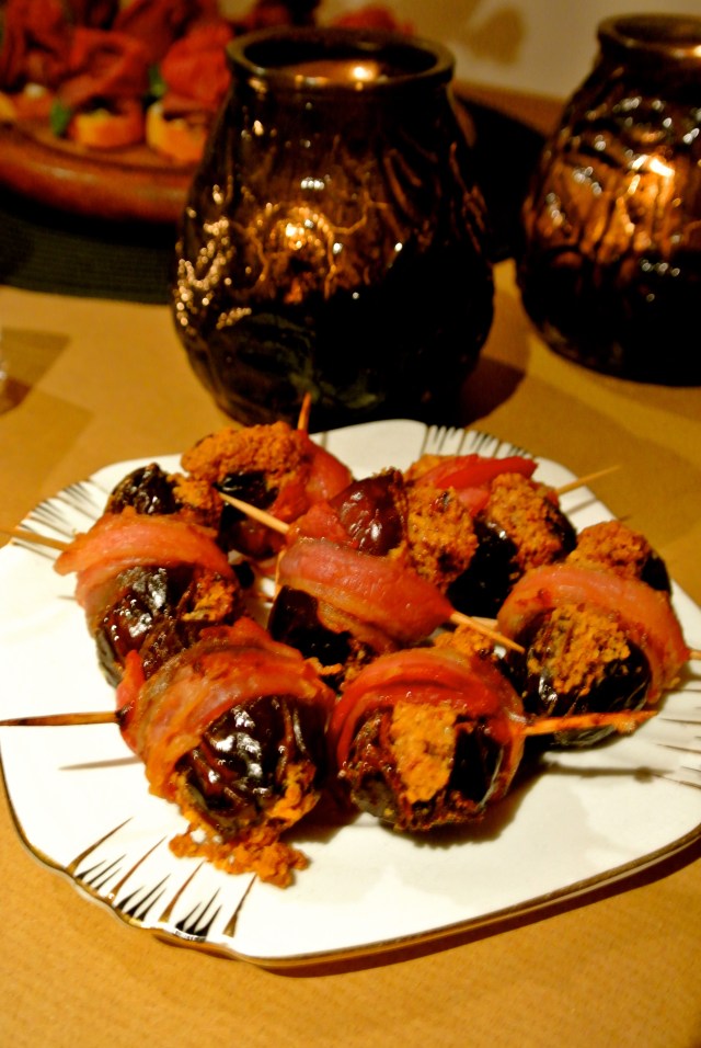 Date devils on horseback (courtesy of Angel Adoree, The Vintage Tea Party Year)