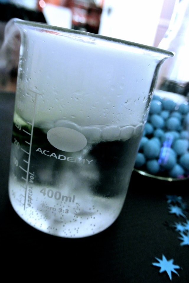 Frozen carbon dioxide sublimates when added to a cool Hendricks and tonic, dispersing the wonderful cucumber aroma in the dense vapour  .